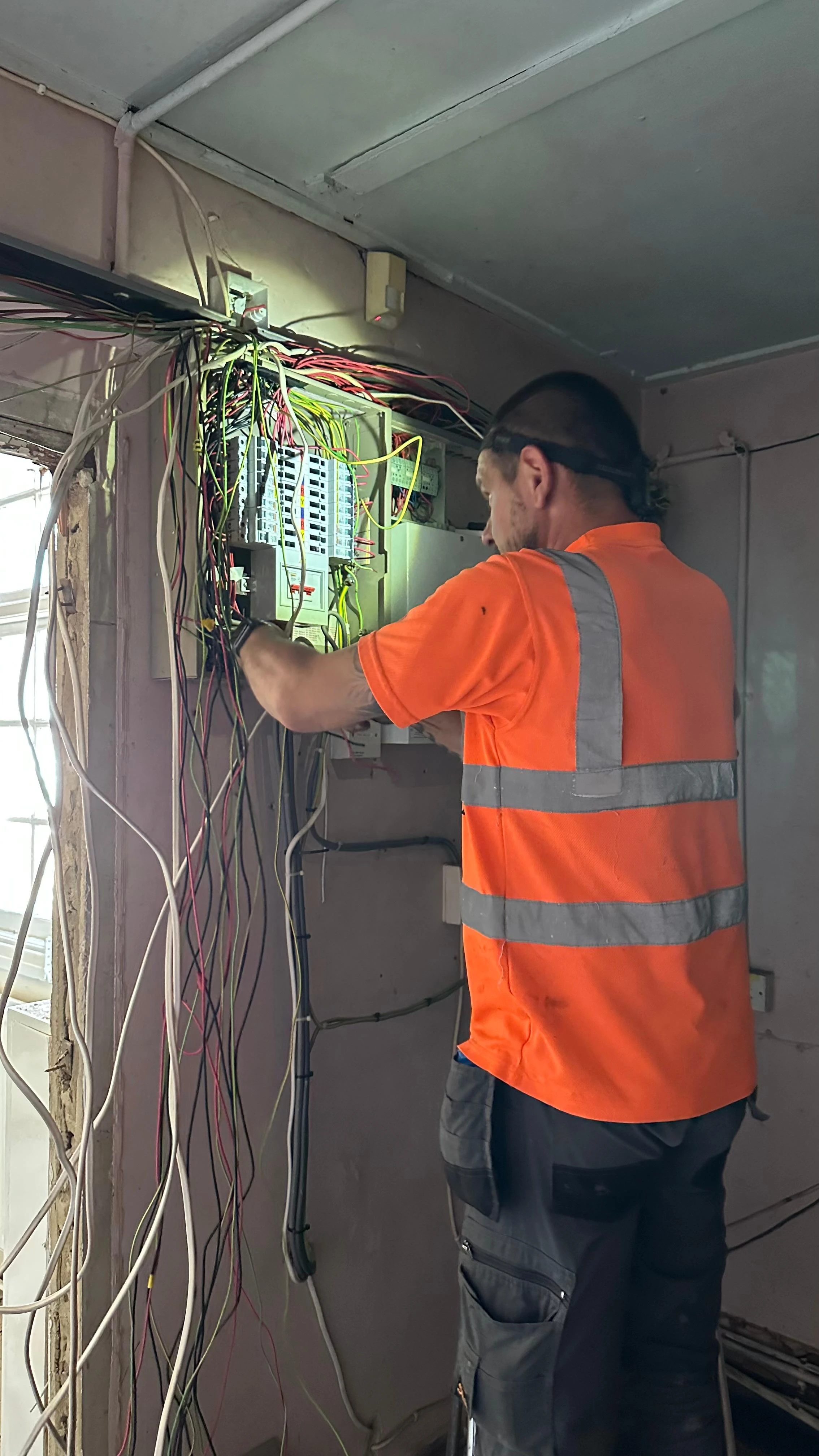 Electrician wiring panel